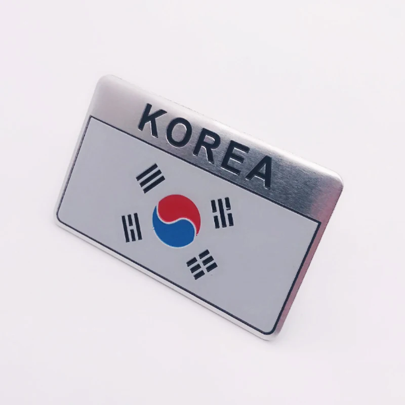 Металлический 3d-значок с корейским государственным флагом наклейка на переднюю