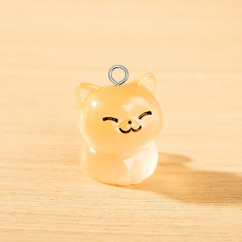 10 шт. милые миниатюрные Люминесцентные Подвески в виде кота из смолы 3D