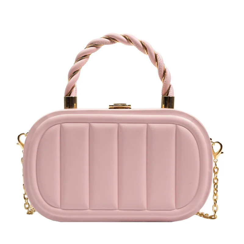

Women's bag package promotion fashion powder multi-color can choose oval box single shoulder chain designer 2023 new handbag