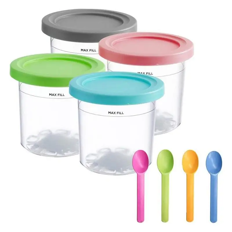 

Ice Cream Pints Cups Ice Cream Maker Replacements Storage Jar With Sealing Lids Reusable Yogurt Container With Spoons