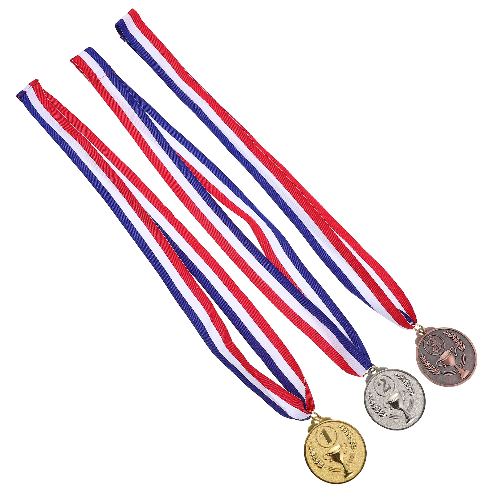 

3 Pcs The Medal Metal Award Competition Baseball Trophy Kids Medals Football Sports Prize Awards School Gold Silver