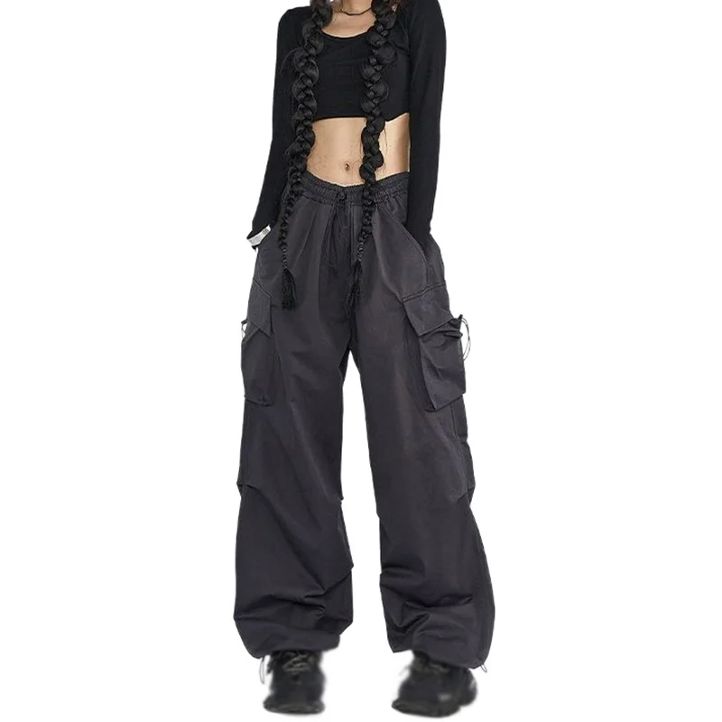 

Women's Large Pockets Trousers Elastic Waist Drawstring Casual Pants