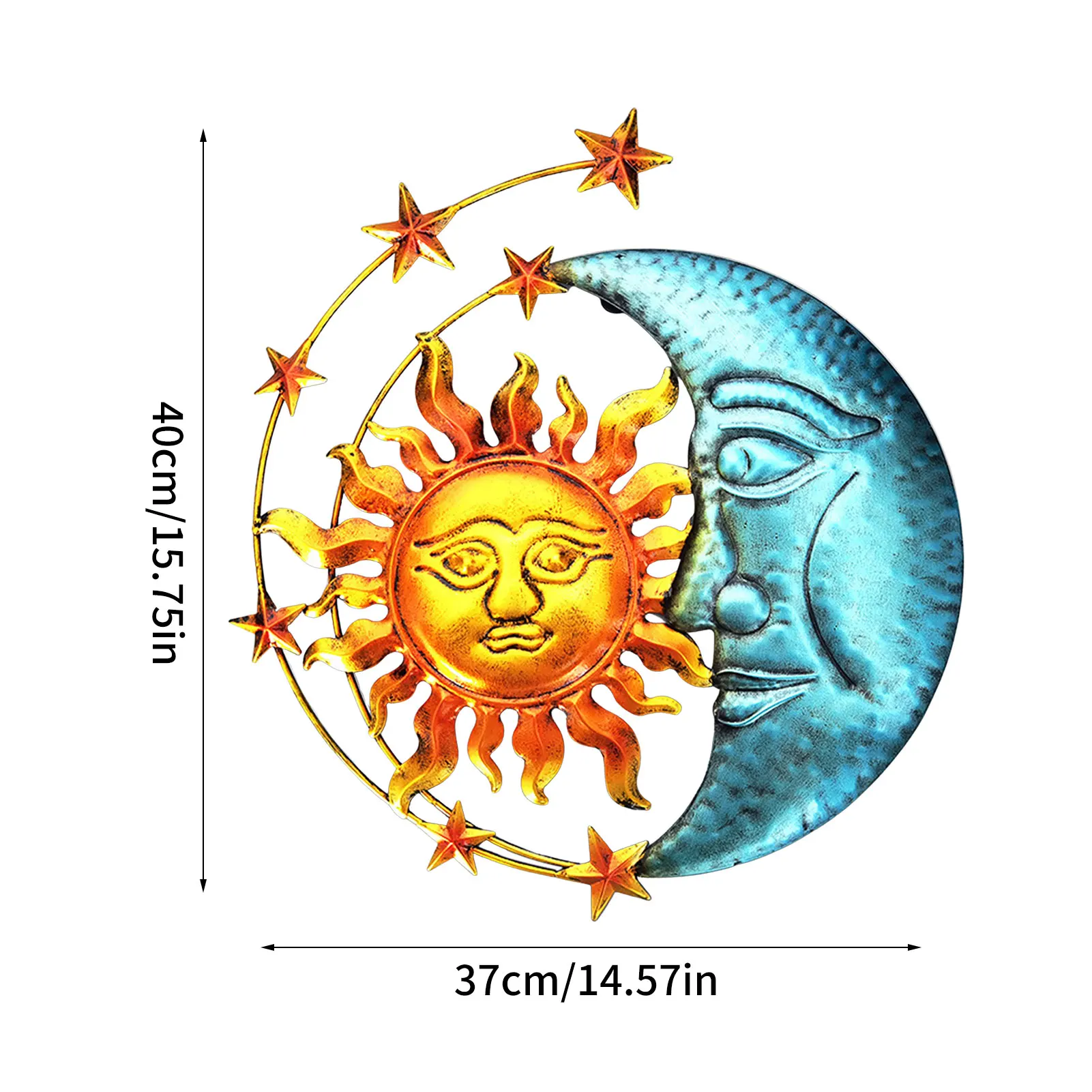 

Metal Sun Moon Wall Plaque Sun Moon And Stars Wall Decor Celestial Decor Metal Outdoor Wall Art Celestial Decor For Living Room