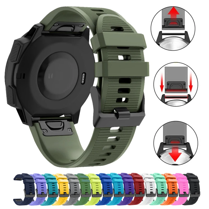 

Ремешок быстросъемный 20 мм для Garmin Fenix 5S 6S 7S 6S Pro 5S Plus Bluetooth Mk2S D2 Delta S, удобный силиконовый ремешок для наручных часов