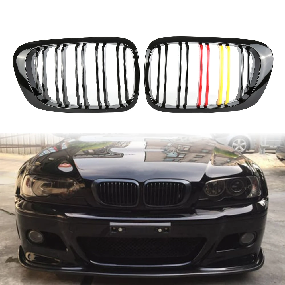 

Car ABS Front Bumper Radiator Kidney Grilles Gril For BMW E46 2-Door 1998 - 2002 Car Styling