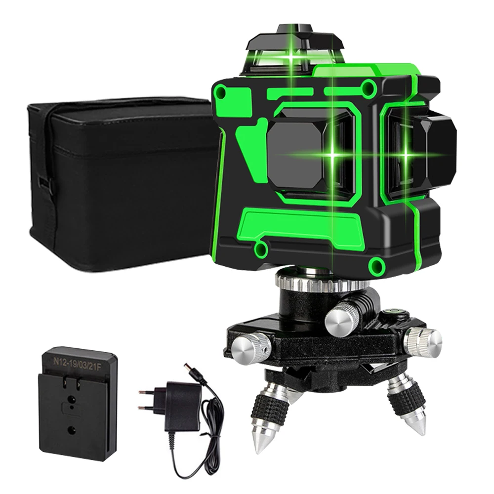 

Laser Level 12 Lines 3D Level Green Line Self-Leveling 360 Horizontal And Vertical Cross Super Powerful Green Laser Level Diy