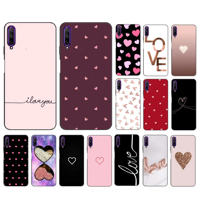 

I Love you Pink Heart Phone Case for Huawei P30 P40 Lite P40Pro Mate 20 Pro 20 X Nova 9 8 8i Y9 Y5P Y6P Y7A Y9A Y8S
