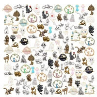 julie wang 40pcs enamel and alloy cat charms random mixed animal pendants jewelry making necklace accessory