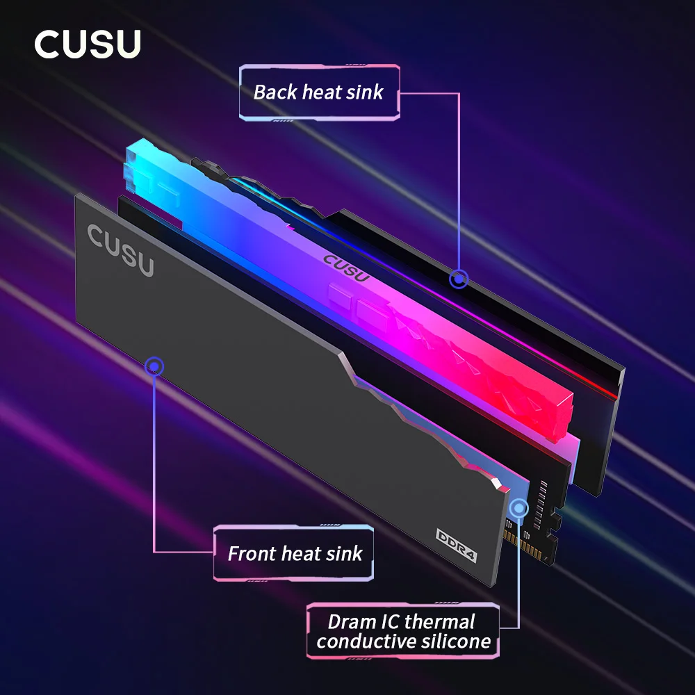 Оперативная память CUSU DDR4 8 ГБ 16 ГБ 3200 МГц 3600 МГц DDR4 RGB 1,35 ...