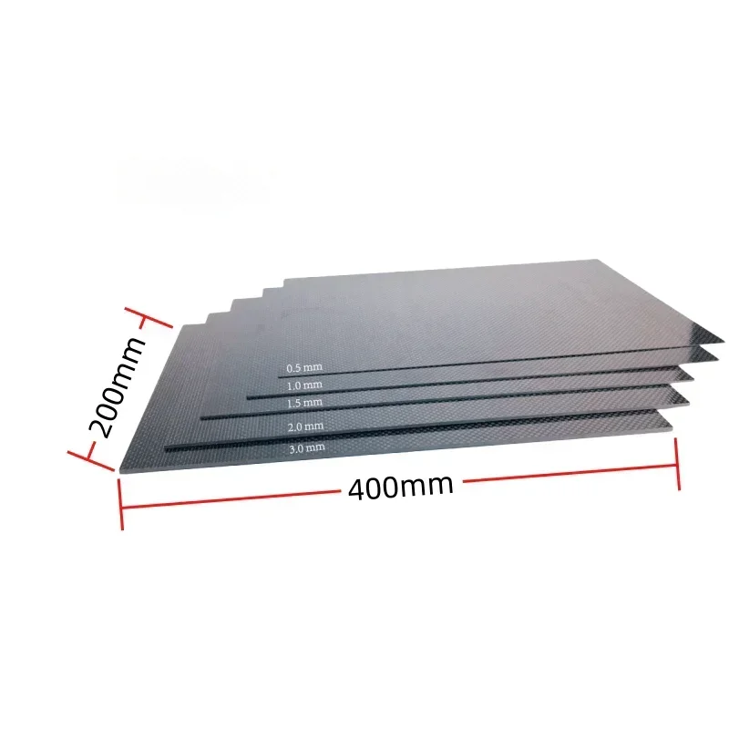 

200mm×400mm Real Carbon Fiber Plate Panel Sheets 0.5mm 1mm 1.5mm 2mm 3mm 4mm 5mm thickness Composite Hardness Material for RC