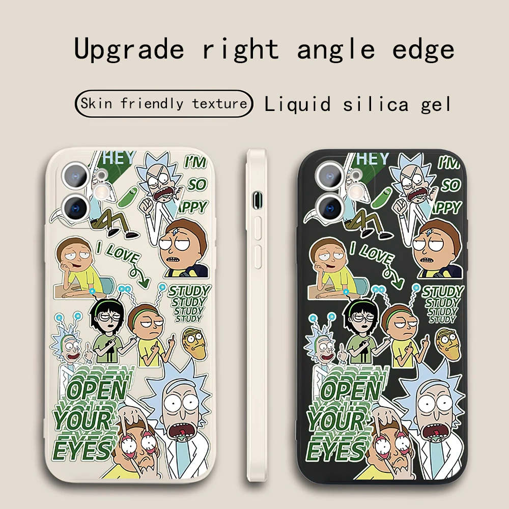 

R-Rick Mort Protect For iPhone 11 12 13 Pro MAX 6 6S 7 8 Plus XS 12 13 Mini X XR SE 2020 5 Silicone Funny Anime Phone Case Cover