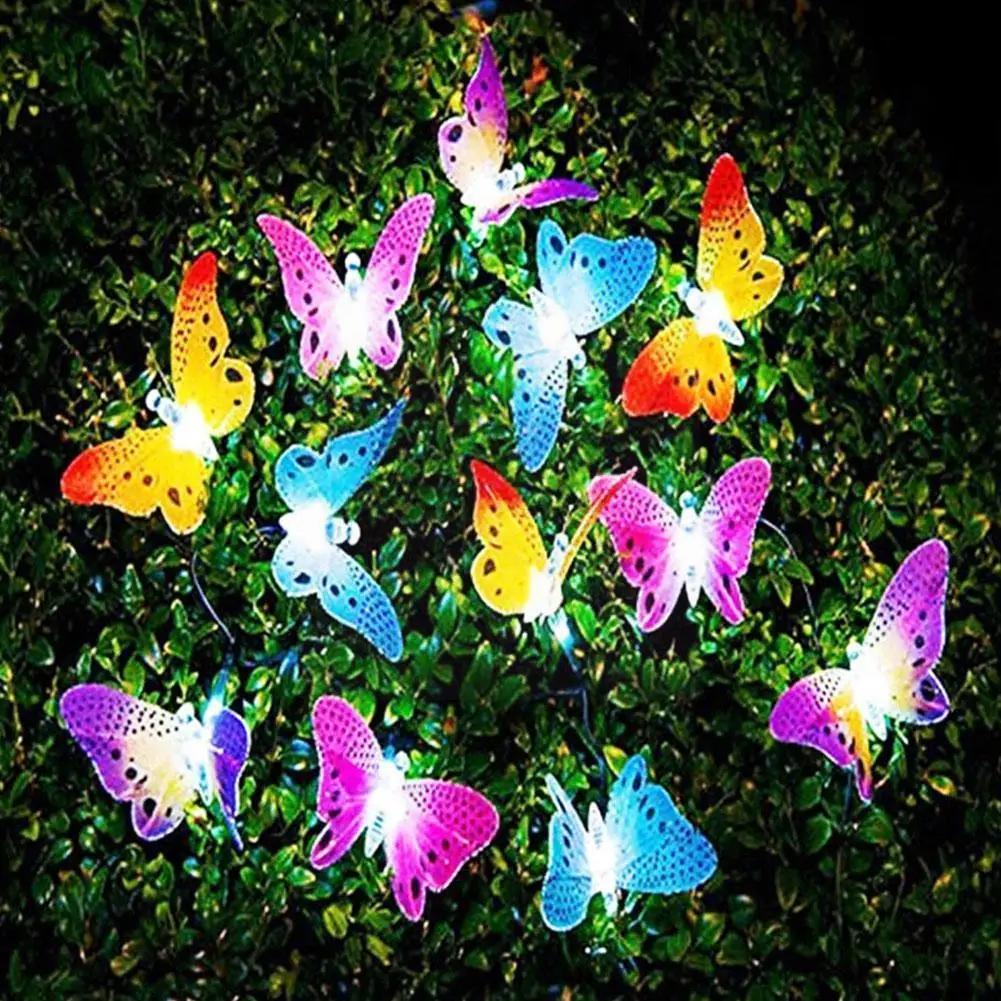 

12/20 Led Solar Powered Fairy String Lights Waterproof Lamp Outdoor Fiber Holiday Christmas Optic Decoration Gard B6q4