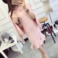 spring and summer new fashion suit female korean style bag hip skirt fishtail skirt cardigan base dress two piece suit