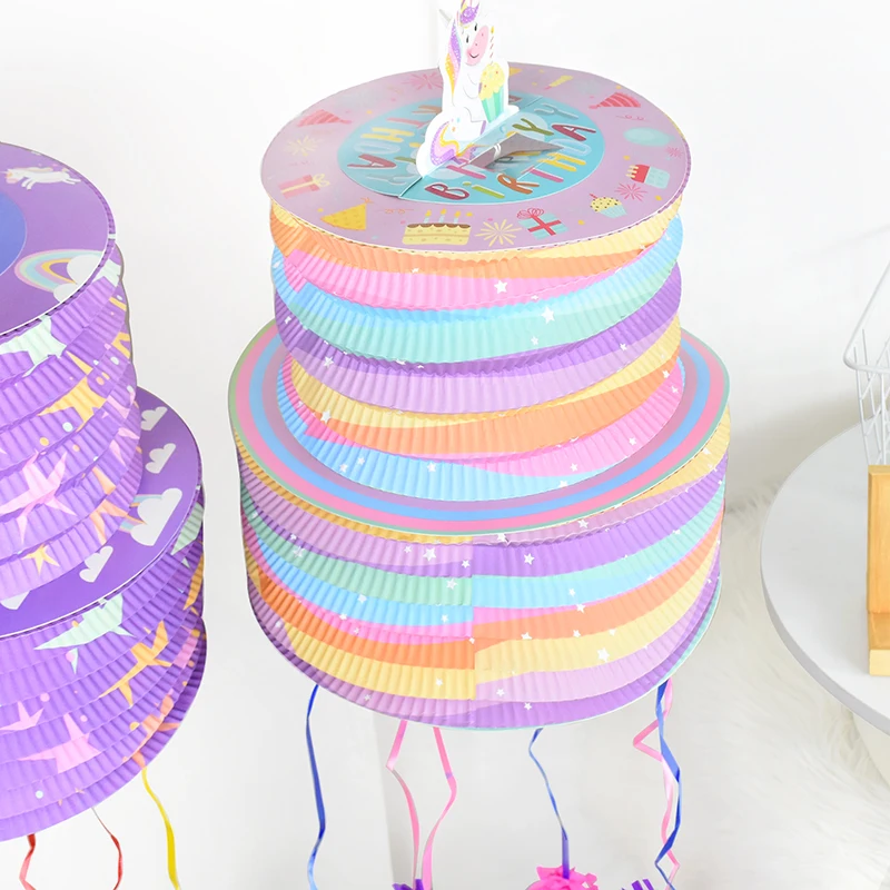 1 Набор Подарочная коробка Pinata Мультяшные единороги звезды фонари конфет декор