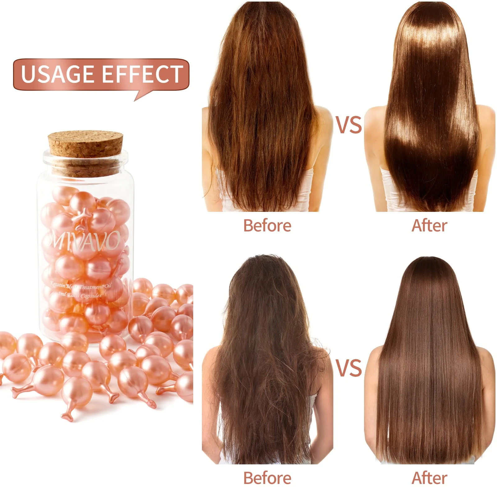 Smooth Silky Hair Vitamin Capsule Keratin Complex Oil Hair Care Repair Damaged Hair Serum Anti-Loss Hair Oil