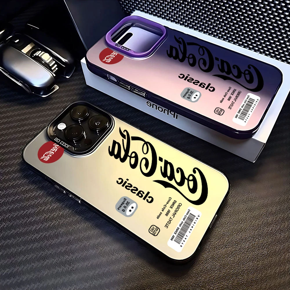 Модный чехол для телефона iPhone 16 15 14 13 12 11 Pro Max X XR XSMAX 8 7 Plus C-C-Cocas Candy матовый