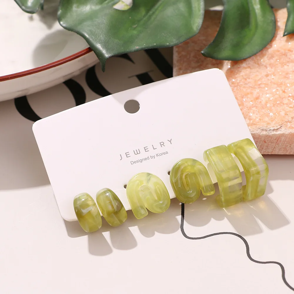

New Resin Earrings 3 Piece Set Irregular Women's Earrings Set Gift Jewelry