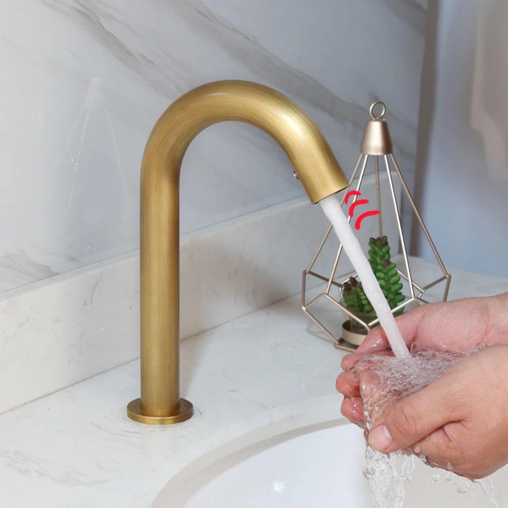 

Antique Copper Induction Faucet Basin Tap Bathroom Sink Mixer Touch Automatic Inflated Sensor Faucet Washbasin Mixer Water Tap