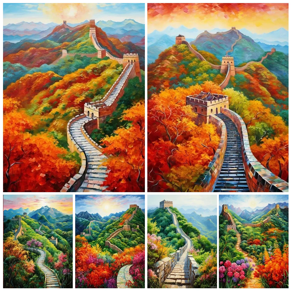 

5D DIY Diamond Painting New Collection The Great Wall Full Square/Round Drill Mosaic Tree Landscape Rhinestone Home Decor WE1681