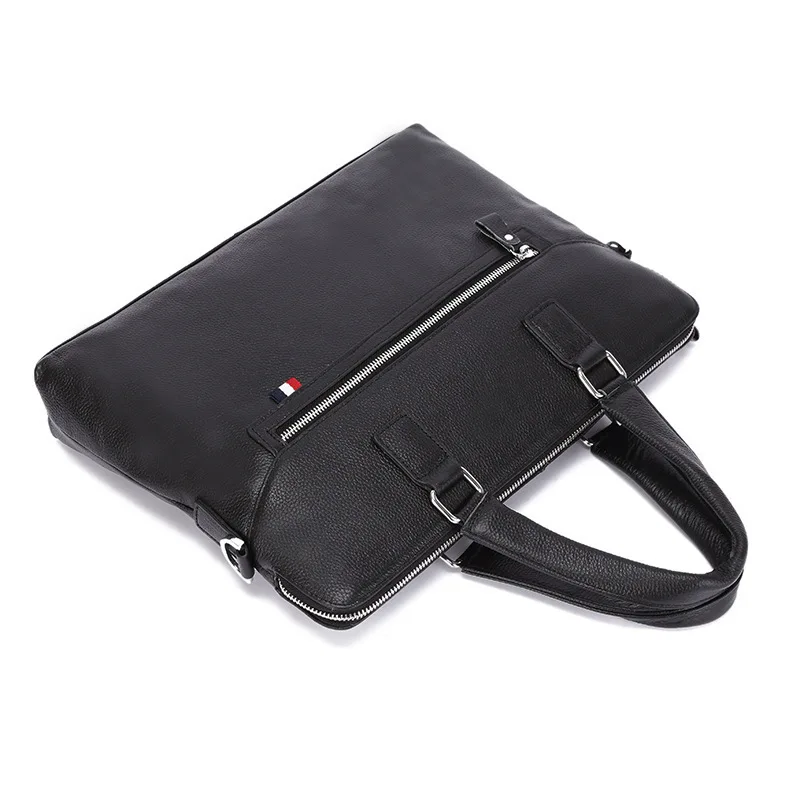 Business Cow Leather Men Briefcase Genuine Leather Handbag Casual Shoulder Messenger Bag Male Laptop Bag  Luxury File Bag