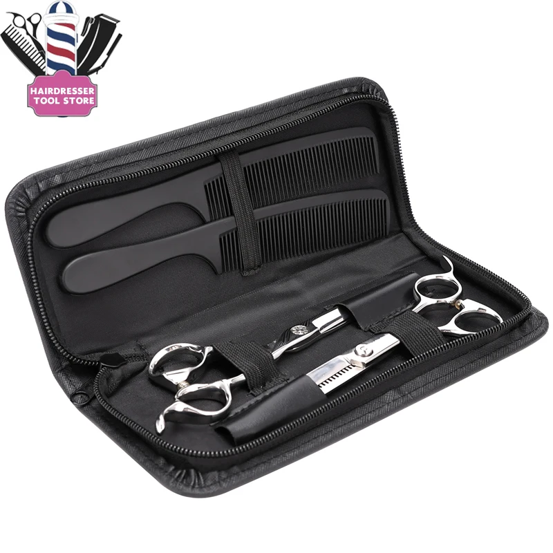 

Professional Hairdresser Scissors Pouch Pack Portable Zipper Haircut Combs Storage Bag Barbershop PU Leather Hairdressing Tools