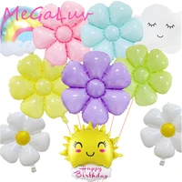 sun cloud daisy balloons crown donut balloons kids birthday party decorations baby shower foil balloon supplies wedding