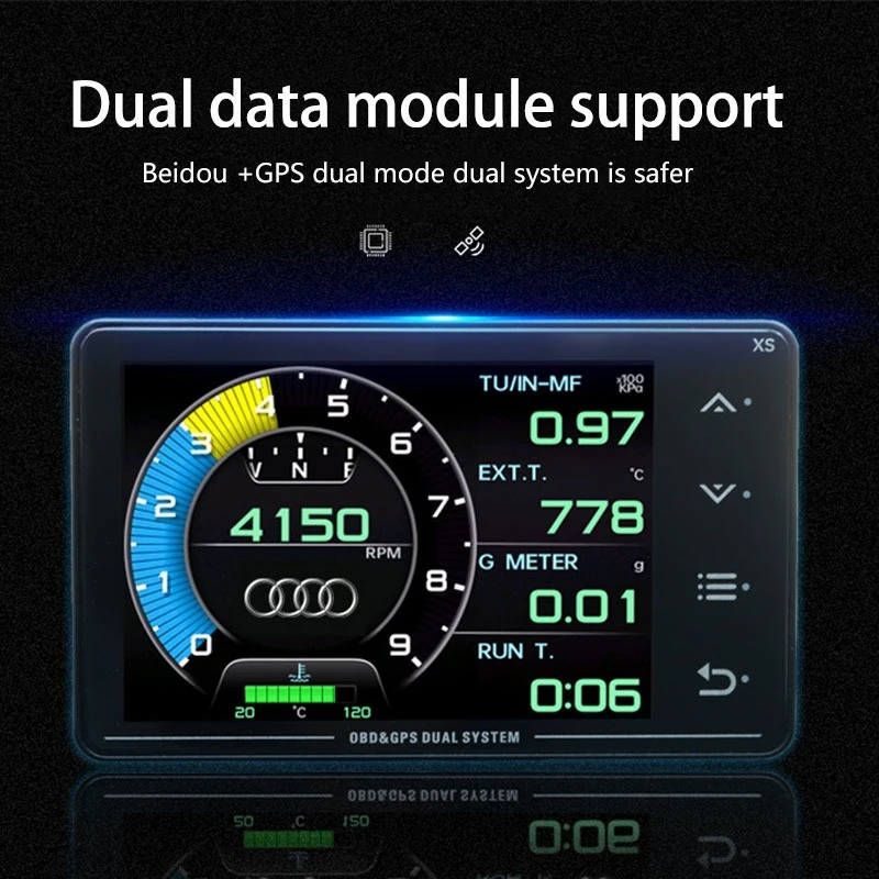 Модифицированный многофункциональный OBD + GPS-метр для автомобиля третьего поколения LUFI XS, турбинный измеритель температуры воды, гироскоп с номиналом G (art.: 3920d36bb9558) - 3920d36bb9558