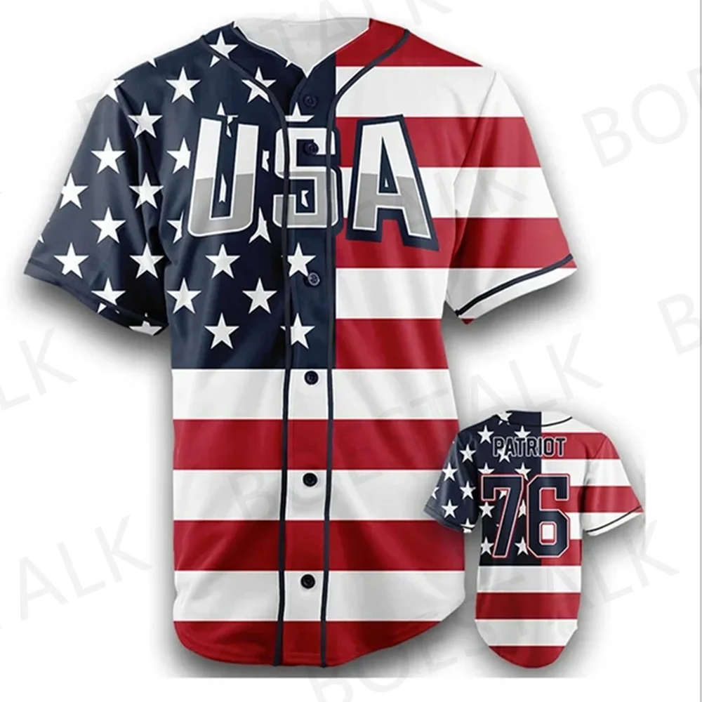 

2023 new merican Flag Short Sleeve Baseball Shirt Short Sleeve Tee Shirts Baseball Jersey Teen Clothes