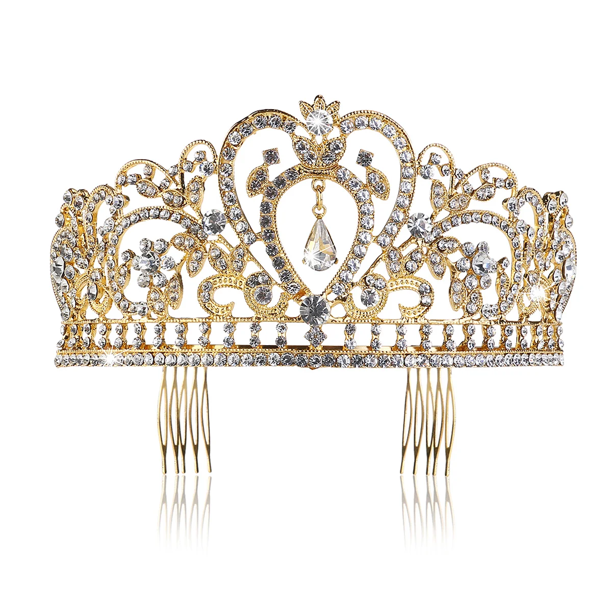 

1pc Bridal Hair Comb Tiara with Comb Crystal Alloy Headpiece for Girls