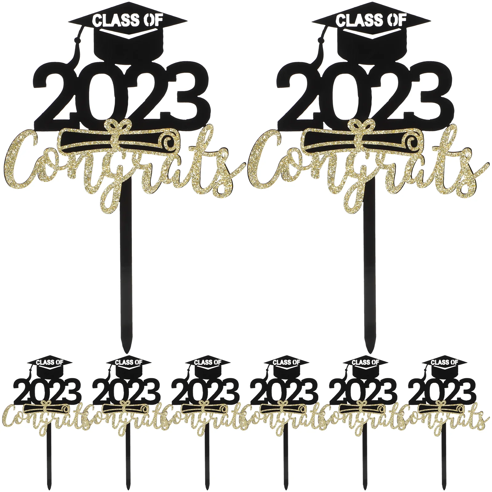 

Graduation Cake Cupcake Grad Toppers Picks Topper Decorations Party Decor Class Decoration Cap Congrats Stick Decors Supplies