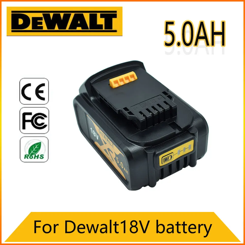 

For DeWalt 18V 5000mAh Rechargeable Power Tools Battery with LED Li-ion Replacement DCB205 DCB204-2 20V DCB206