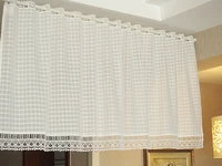 yaapeet sheer curtain white color tulle cortinas for kitchen door half rideau modern check design home store decoration