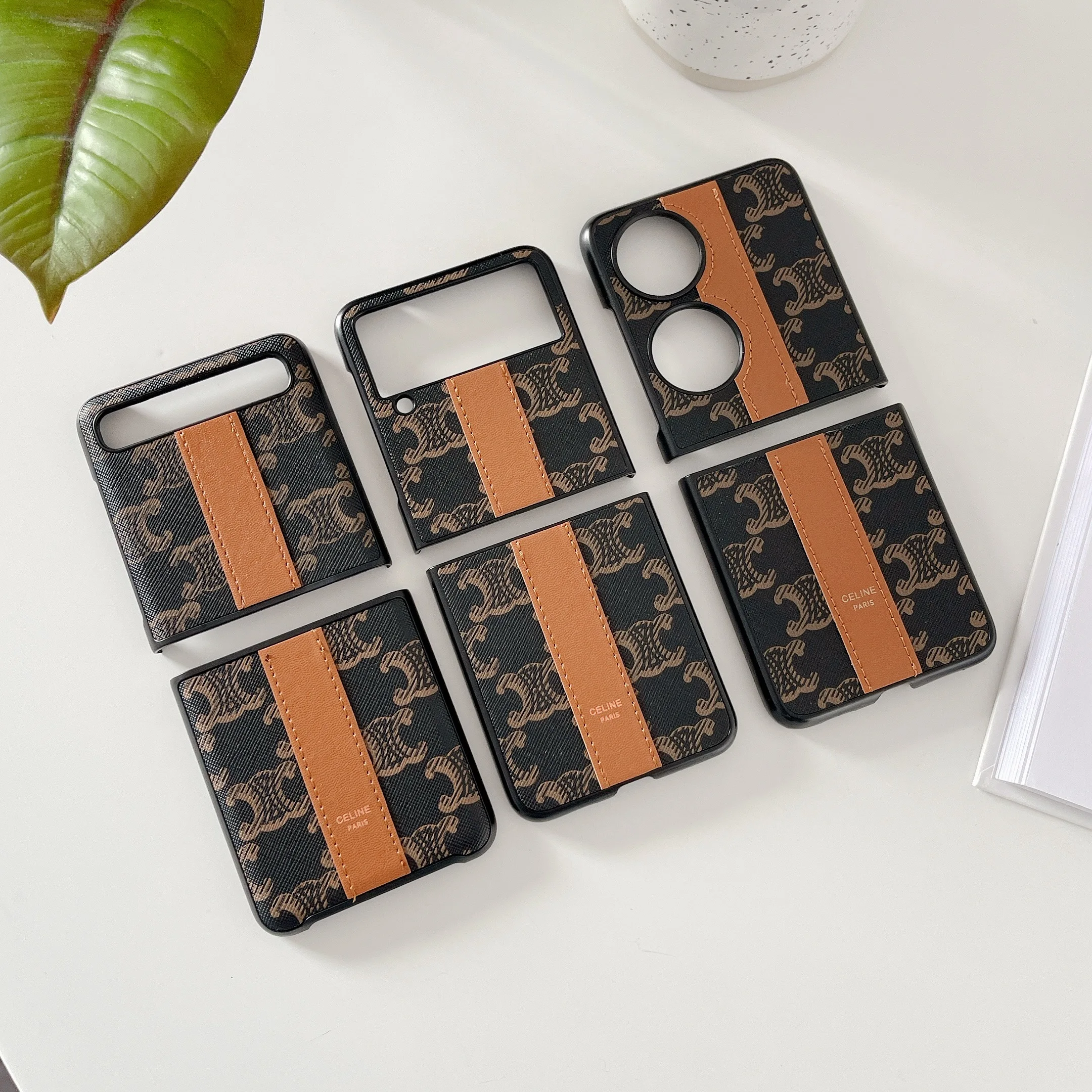 

Premium PU Leathe Samsung Z Flip 3 5G Phone Case All Inclusive Shockproof Scratch-Resistant Solid Zflip3 Cover
