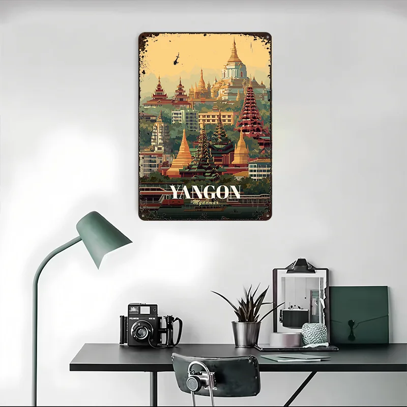 Фото Винтажные декоративные элементы для интерьера Yangon: украшения для стен, аксессуары для гаража, декор для дома, настенный декор, арт-бар №4