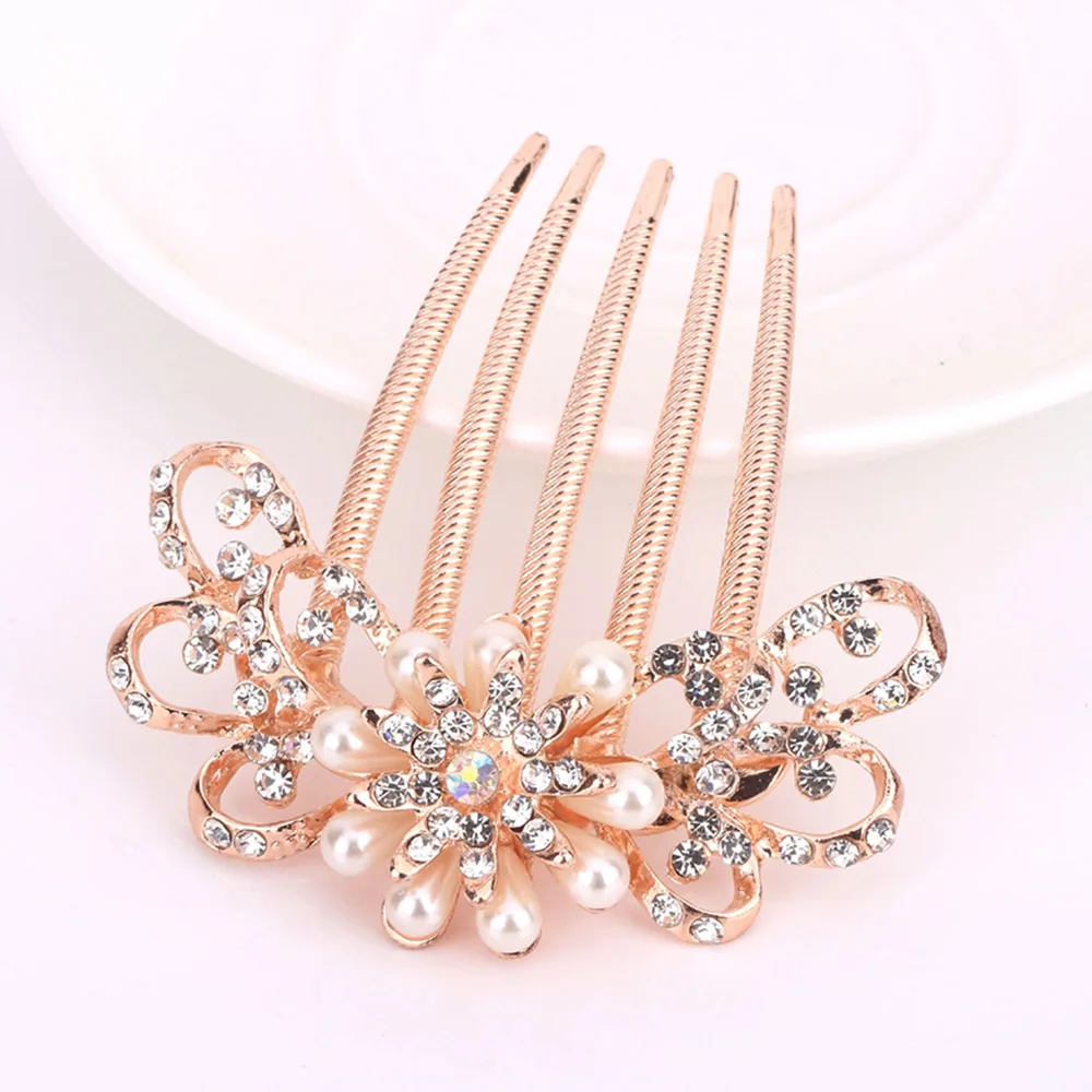 Подсолнухая Расческа с пятью зубцами стразы аксессуары для волос свадебный