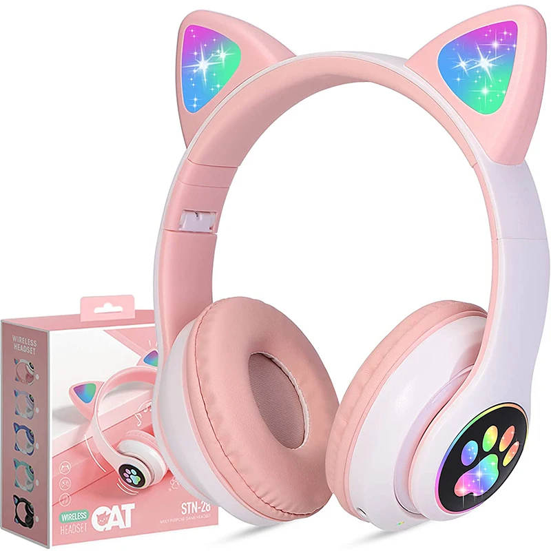 

TWS-наушники с кошачьими ушками B39, беспроводные Bluetooth-наушники со светодиодсветильник кой, беспроводные наушники с поддержкой TF-карты, игров...