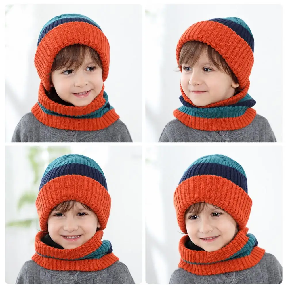 

1 Set Kids Winter Hat Modern 10 Colors Thicken Washable Anti-shrink Children Hat for Cold Weather Wool Cap Winter Hat