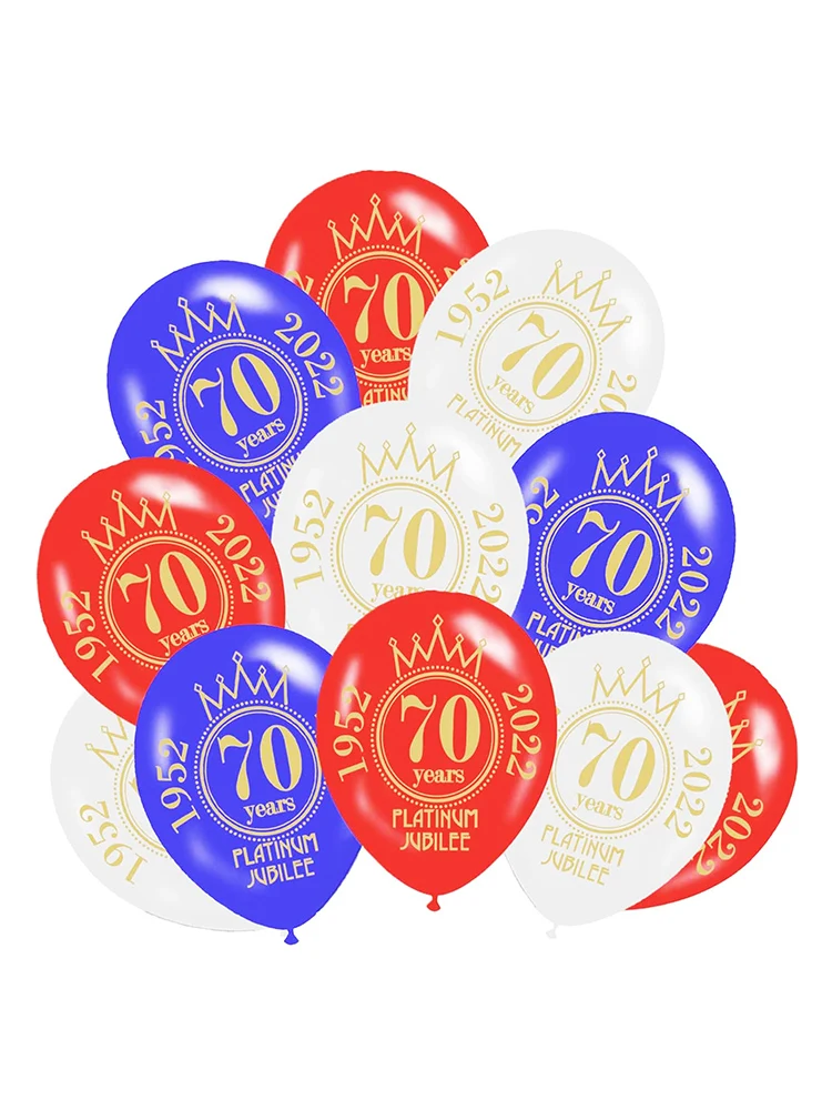 

70th Jubilee Balloons Red White And Blue Balloons Queens 70th Jubilee 2022 Decorations 3 Colors With Red Blue White Queen Party