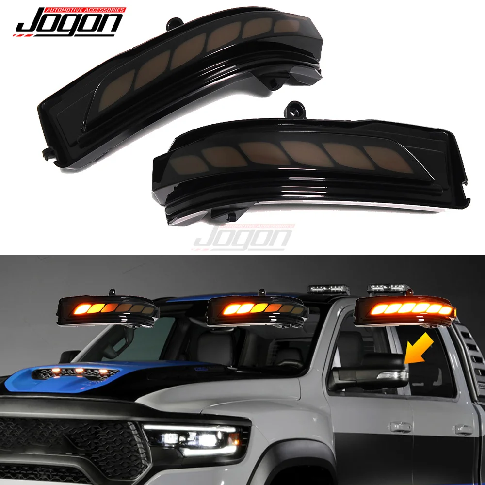 

Для Ram 1500 TRX Rebel Limited Laramie Super Crew 2019 2020 2021 2022 2023, аксессуары, светодиодный динамический указатель поворота бокового зеркала