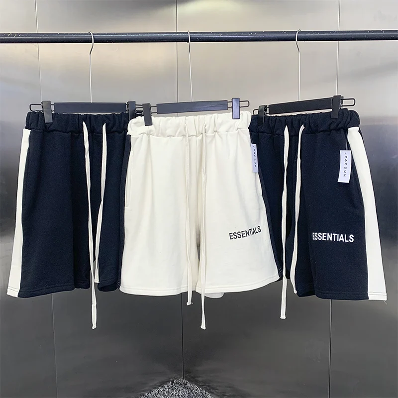 

Essentials Oversize Shorts male 100% 1:1 Plush Reflective Letter High Street Men's Sports Loose Women's Basketball Casual Shorts