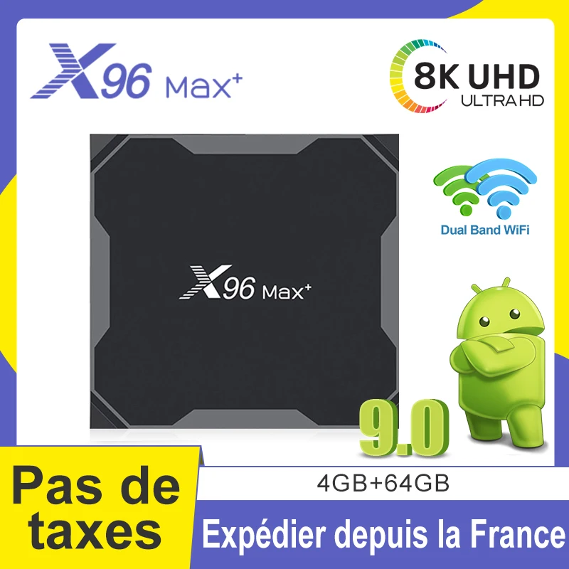 

Приставка Iptv X96 Max Plus, 4 + 64/32 ГБ, Android 9,0, Amlogic S905X3, Bluetooth, 4 ядра, Wi-Fi, H.265, 8K