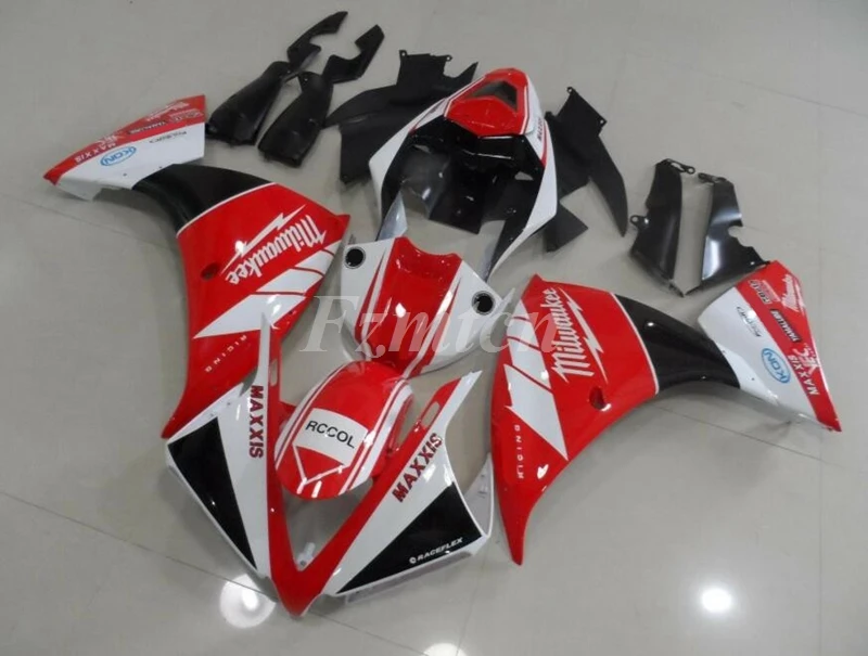

Новый комплект обтекателей для мотоцикла ABS, подходит для YAMAHA YZF - R1 2012 2013 2014 12 13 14, кузов красного и белого цвета