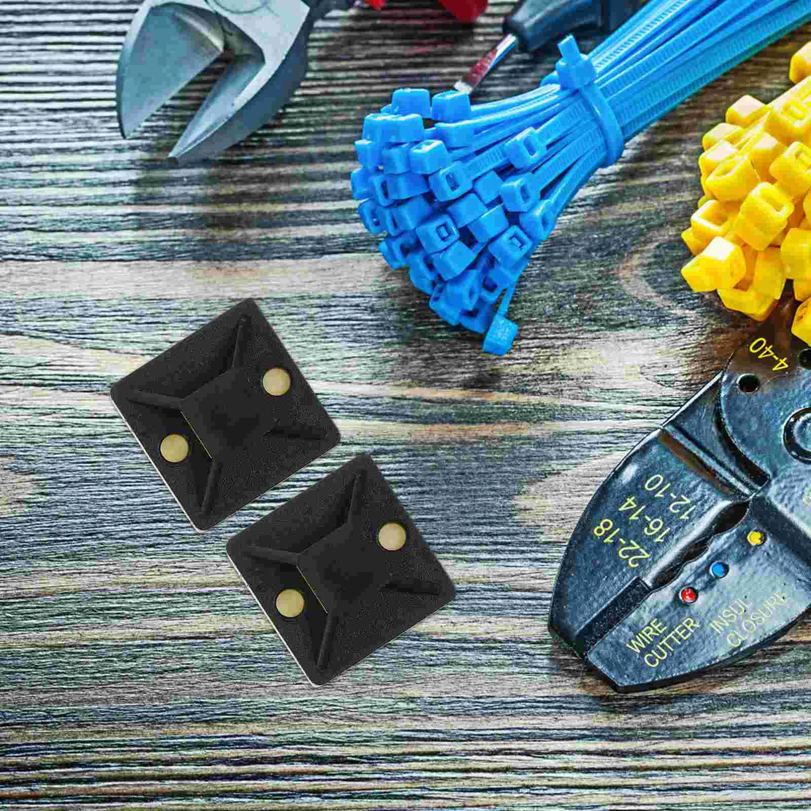 100 шт. крепления для кабельных стяжек держатель на молнии зажимы проводов клейкие