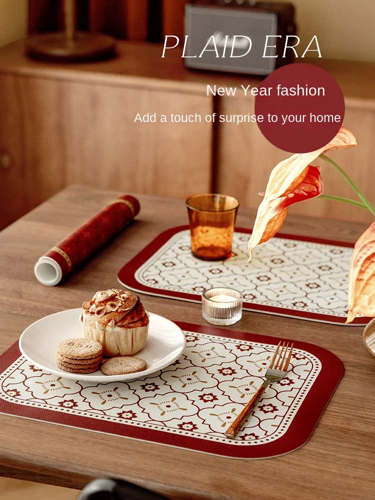 

Placemats for Table Christmas Table Waterproof Anti-Scald Non-Deformation Kitchen Accessories Christmas Decoration 2023 2 PCs