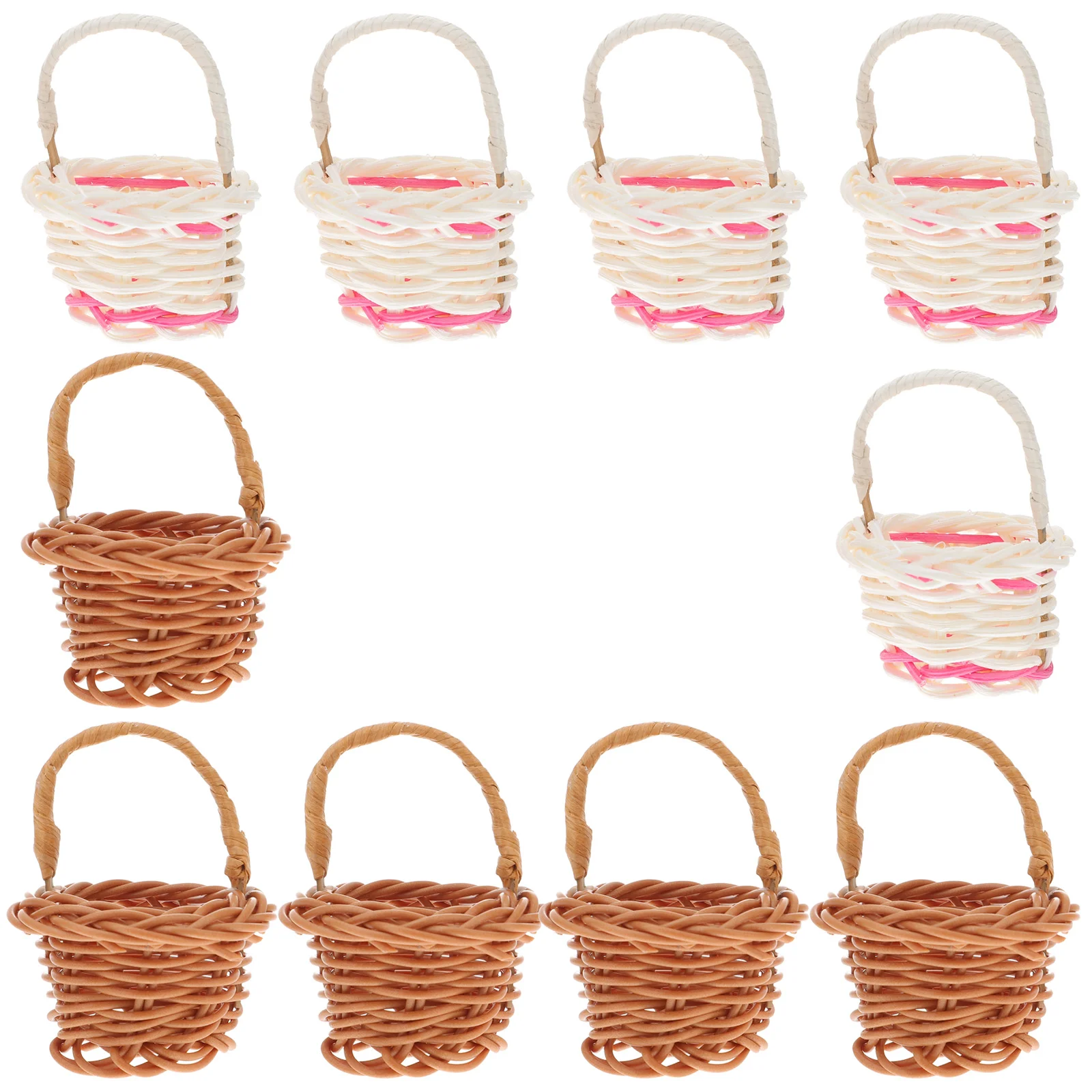 

Basket Mini Baskets Woven Flower Miniaturerattanwicker Picnic Tiny Decor Toy Easter Smallstorage Handle Ornament Rustic Willow