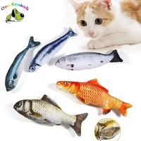 realistic fish cat chew toy plush interactive cats catnip filled fishes toys indoor pet kitten teething chewing bite supplies