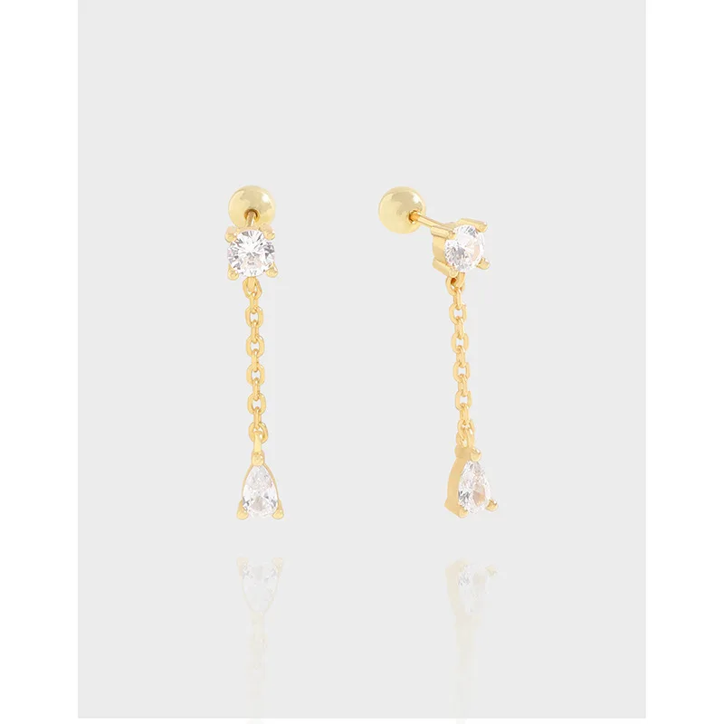 

S925 Sterling Silver Women's Versatile Chain Earstuds Popular Festival Gifts in Europe and America