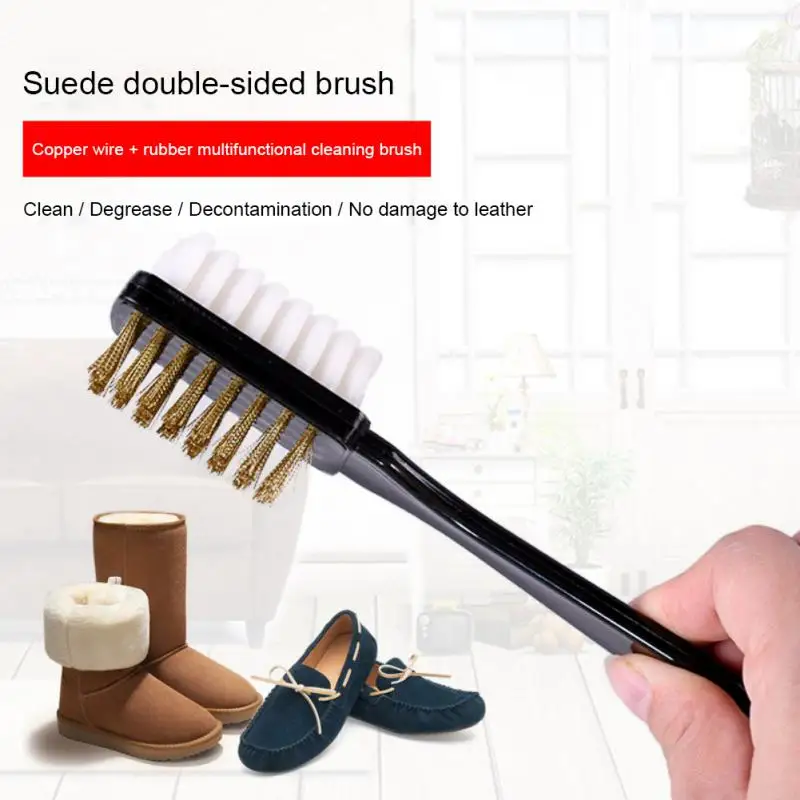 

1Pc Double-sided Cleaning Brush For Suede Nubuck Shoes Steel With Plastic Rubber Boot Cleaner Rubber Eraser Set Home Accessories