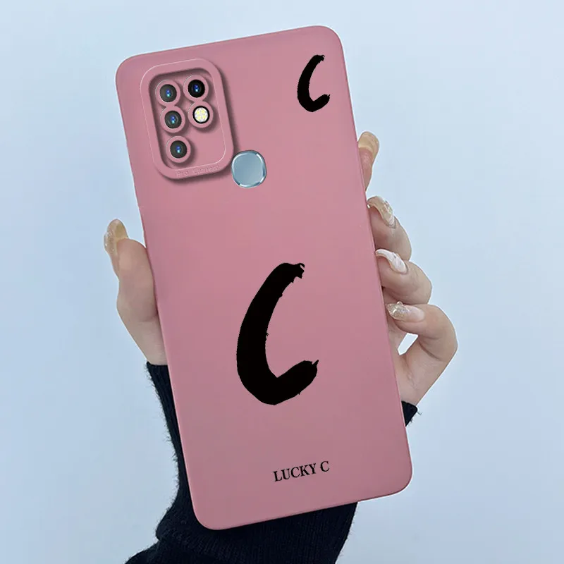 Фото Чехол для Infinix Hot 10, чехол X682B X682C Lucky Initial Letter, силиконовый мягкий матовый бампер для телефона Infinix hot10, корпус №5