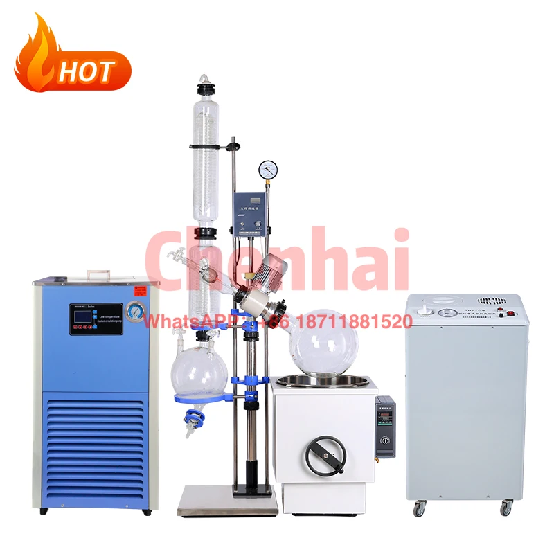 

10 Litre Vacuum Glass Wiped Film Distillation Column Reflux Condenser Rotary Evaporator with Water Bath